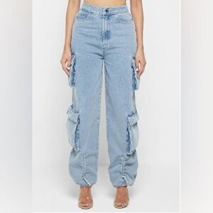 Maniere De Voir Light Blue Straight Leg Jeans